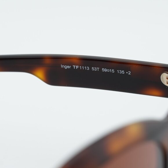 Tom Ford Inger FT1113 53T Sunglasses Havana Geometric Frame, Bordeaux Lenses - Picture 5 of 9